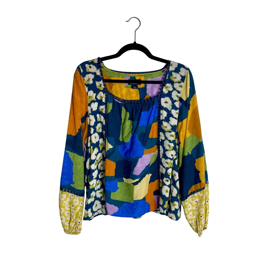 Maeve Anthropologie Patchwork Floral Blouse Cottagecore Boho Medium